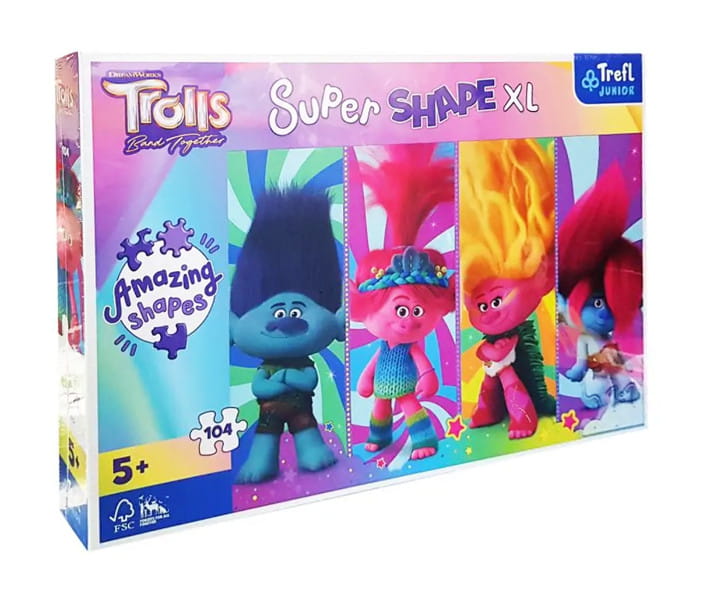 Puzzle 104 XL Super Shape Zabawy z Trollami