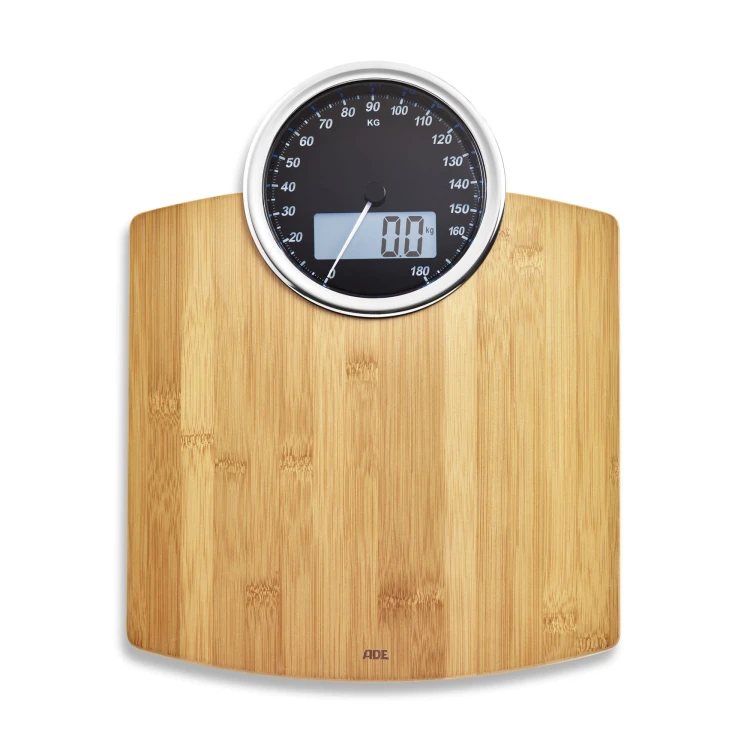 Waga łazienkowa, do 180 kg, 31,5 x 40,5 cm, bambus