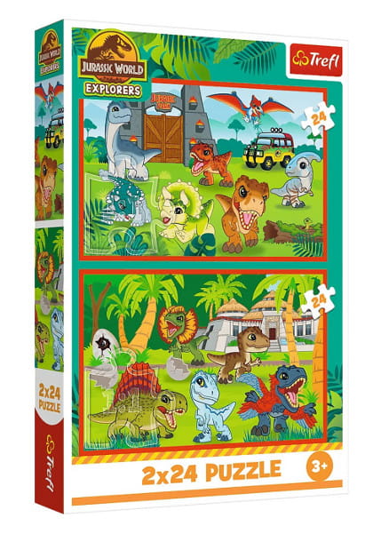 Puzzle 2x24 Małe dinozaury