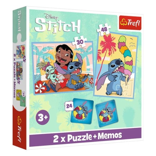 Puzzle 2w1+ memos Wesoły dzień Lilo&Stitch