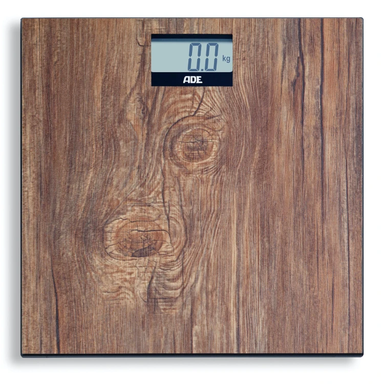 Waga łazienkowa, do 180 kg, 30 x 30 cm, drewniany wzór