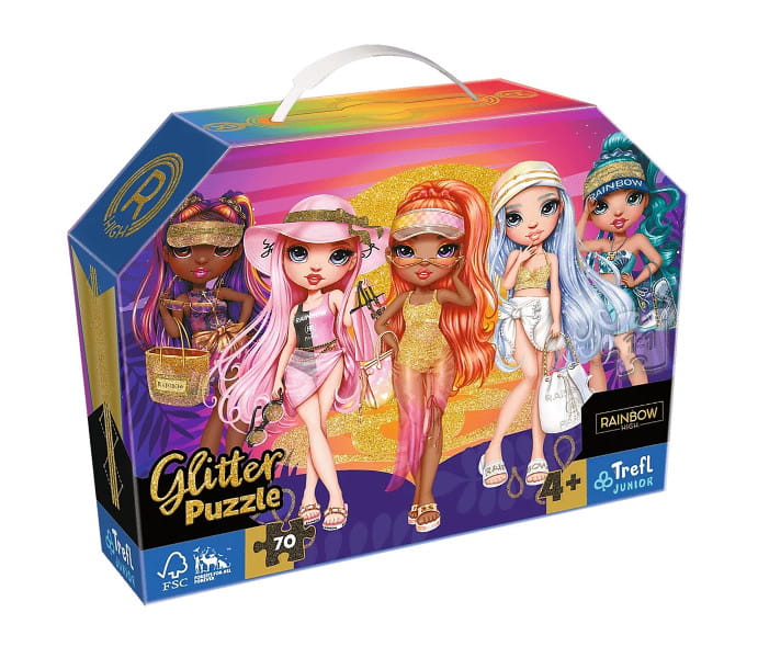 Puzzle 70 glitter w kuferku Brokatowe Laleczki