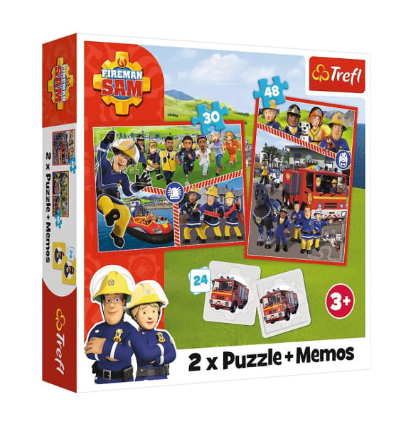 Puzzle 2w1 + memos Drużyna Strażaka Sama