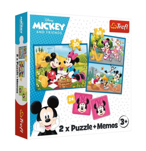 Puzzle 2w1 + memos Poznaj bohaterów Disney