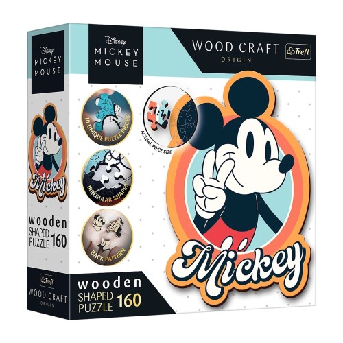 Puzzle drewniane 160 el. Retro Myszka Mickey