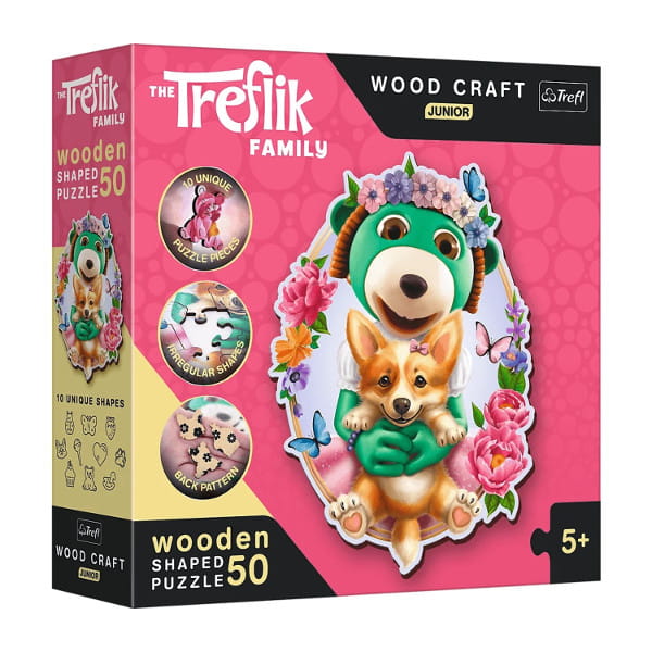 Puzzle 50 Wood Craft Junior Wesołe Trefliki