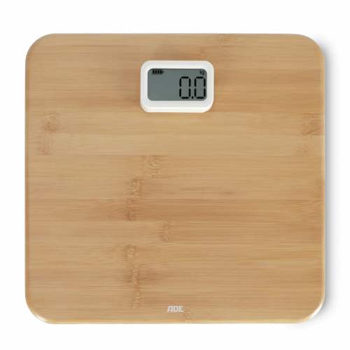 Waga łazienkowa na dynamo, do 150 kg, 31 x 30 cm, bambus