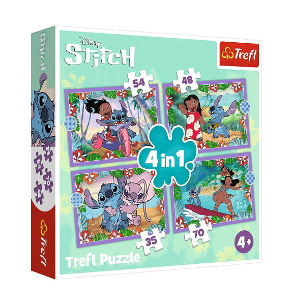 Puzzle 4w1 Szalony dzień Lillo&Stitch