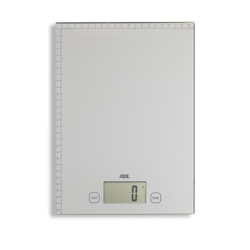 Elektroniczna waga biurowa z miarką, do 20 kg, 21 x 29,7 cm, metaliczna