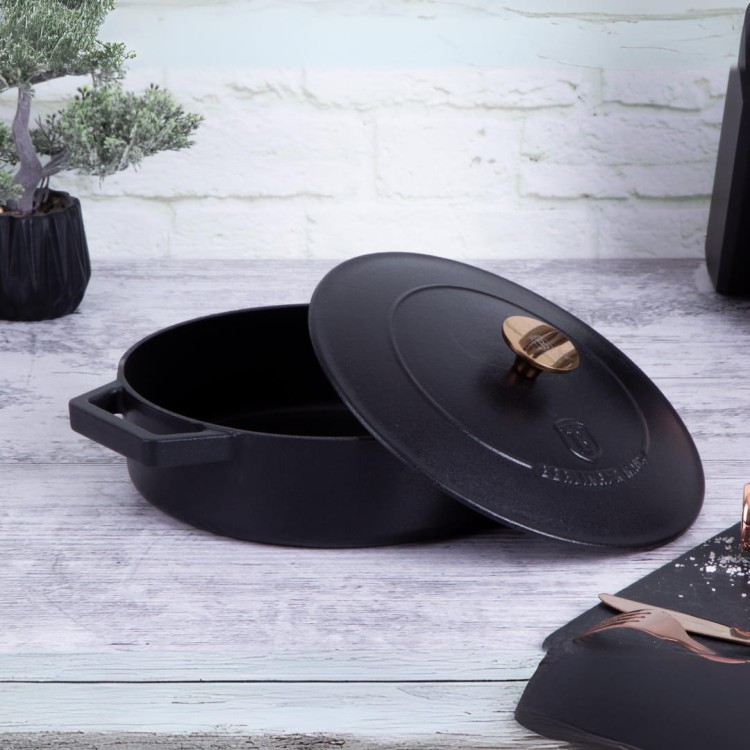 Garnek żeliwny 2,57L z pokrywką 24cm Berlinger Haus BH-6493