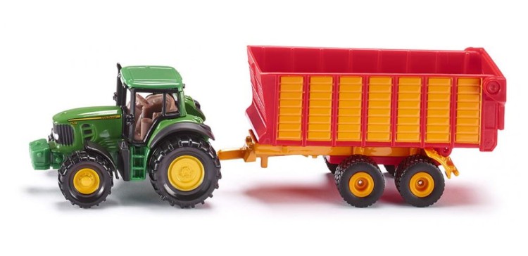 Siku seria 16 traktor John Deere z przyczepą Silage - Siku