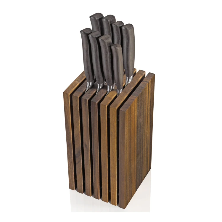 Blok na noże, drewno orzechowe, 13 x 13 x 26 cm