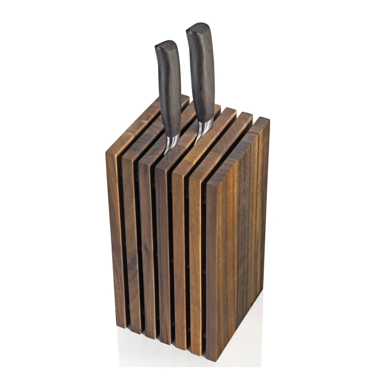 Blok na noże, drewno orzechowe, 13 x 13 x 26 cm