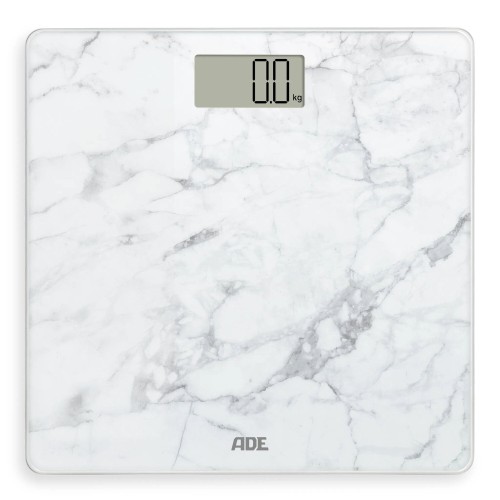 Waga łazienkowa, do 180 kg, 30 x 30 cm, marmurowy wzór, biała