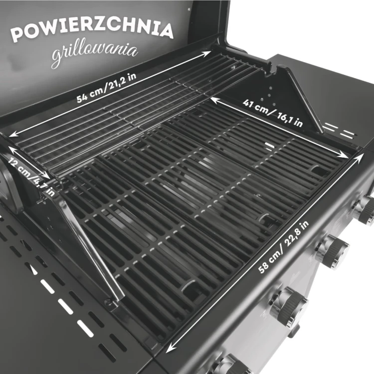 Grill gazowy ogrodowy XXL BerlingerHaus z rusztem żeliwnym BH-8605