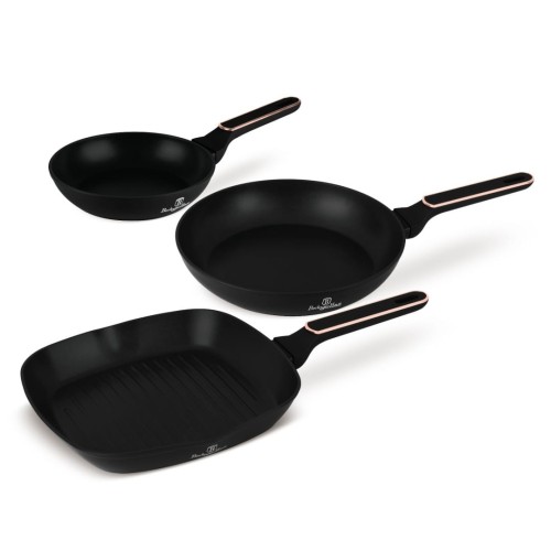 Zestaw 3 patelni BerlingerHaus BH- 8361| Black Rose Collection
