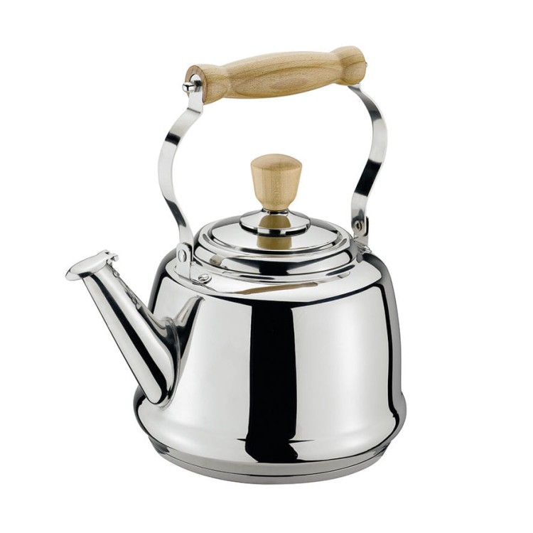 Czajnik stalowy z uchwytami z drewna akacjowego, 2,5 l