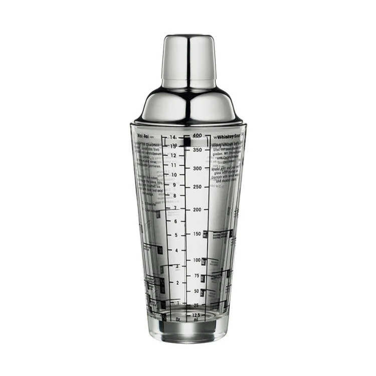 Shaker z przepisami, szkło/stal nierdzewna 0,4 l
