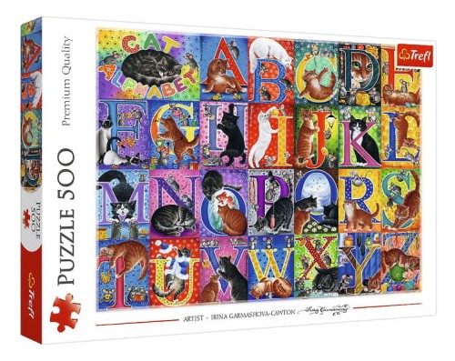 Puzzle 500 Koci alfabet - Trefl