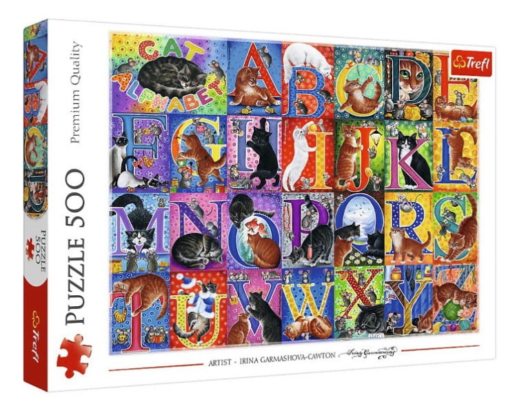Puzzle 500 Koci alfabet - Trefl