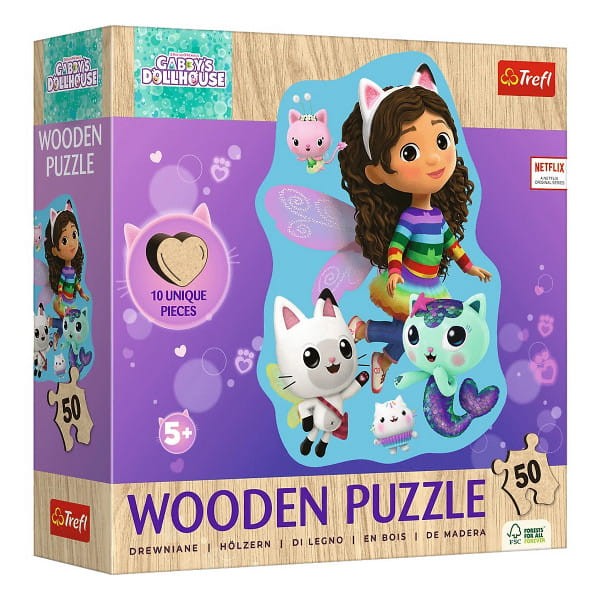 Puzzle 50 Drewniane Konturowe Wesoła Gabby - Trefl