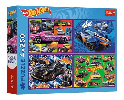 Puzzle 4x250 Wyśćigowe auta - Trefl
