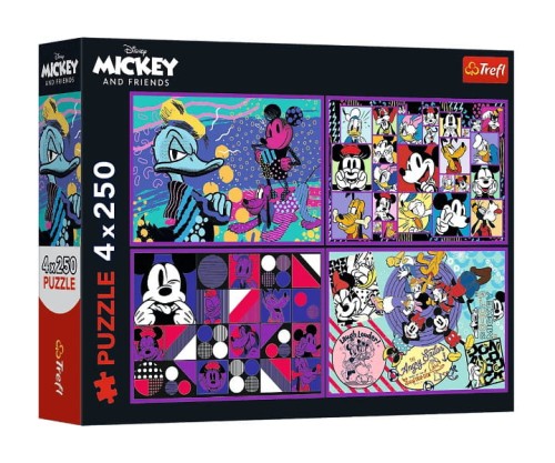 Puzzle 4x250 Seria przygód Myszki Miki - Trefl