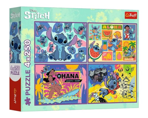 Puzzle 4x250 Niezwykły Stitch - Trefl