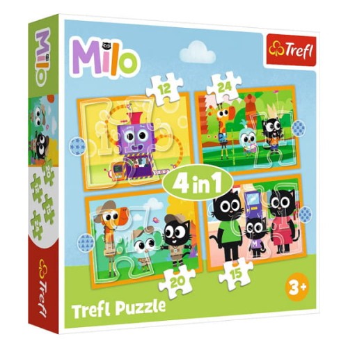 Puzzle 4w1 Poznaj Milo i jego przyjaciół - Trefl