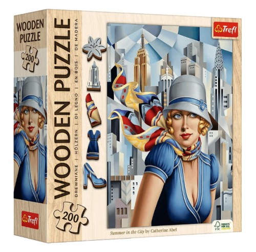 Puzzle 200 Drewniane Lato w mieście - Trefl