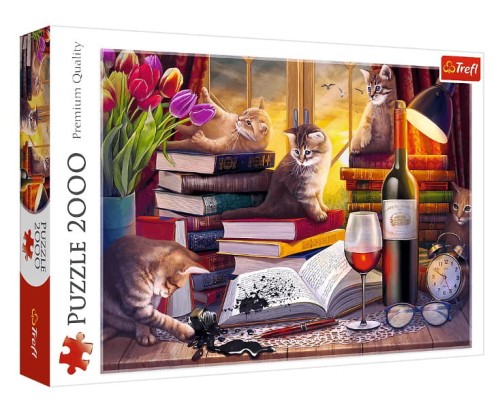 Puzzle 2000 Koci wieczór - Trefl