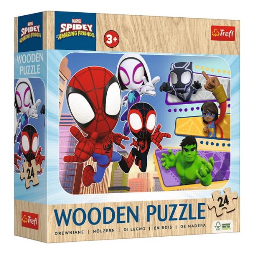 Puzzle 24 Puzzle drewniane Odważne Spiday i przyjaciele - Trefl