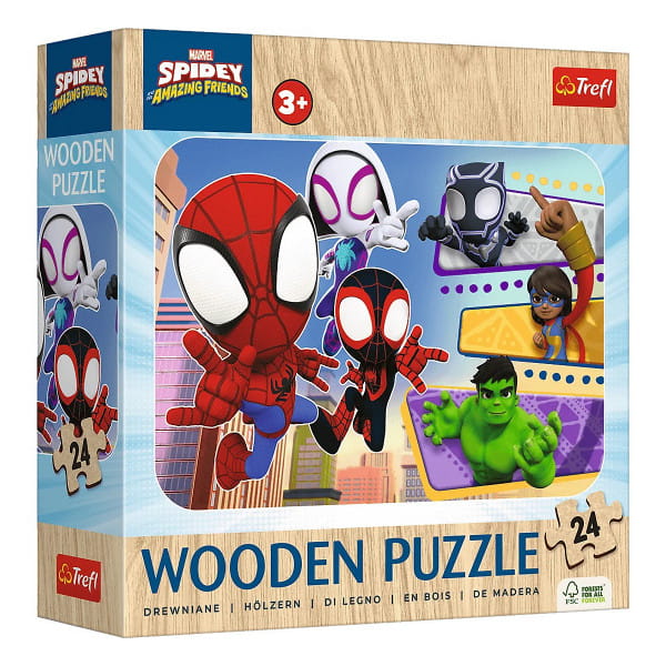Puzzle 24 Puzzle drewniane Odważne Spiday i przyjaciele - Trefl