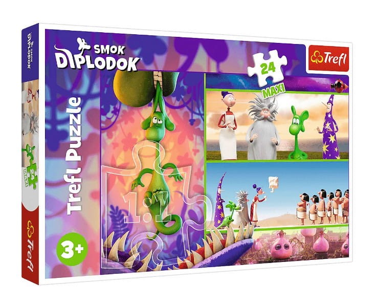 Puzzle 24 maxi Ciekawski Smok Diplodok - Trefl