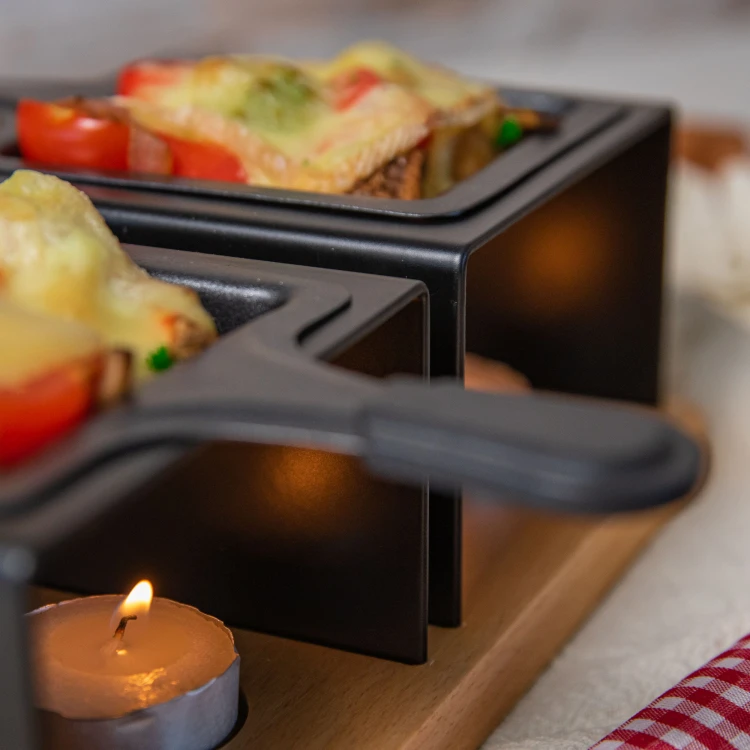 mini-raclette na tealight dla 2 osób, 24,5 x 12,5 x 8 cm