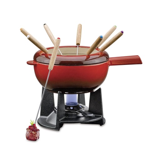 zestaw do fondue serowego, dla 8 os., 2,0 l, żeliwo, czerwony