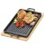 Patelnia grillowa na podstawce, 32 x 22 x 3,5 cm, żeliwo/drewno sosnowe