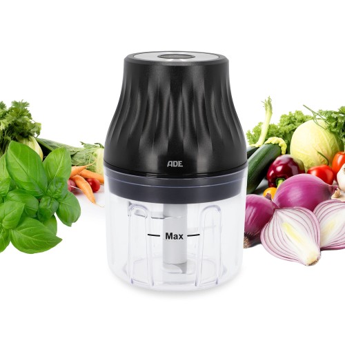 Mini-siekacz elektryczny, ładowany przez USB, 0,15 l, śred. 9 x 13,5 cm, czarny