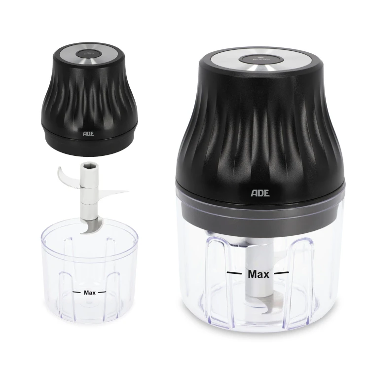 Mini-siekacz elektryczny, ładowany przez USB, 0,15 l, śred. 9 x 13,5 cm, czarny
