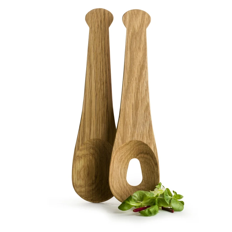 dębowe łyżki do sałaty, 24 cm