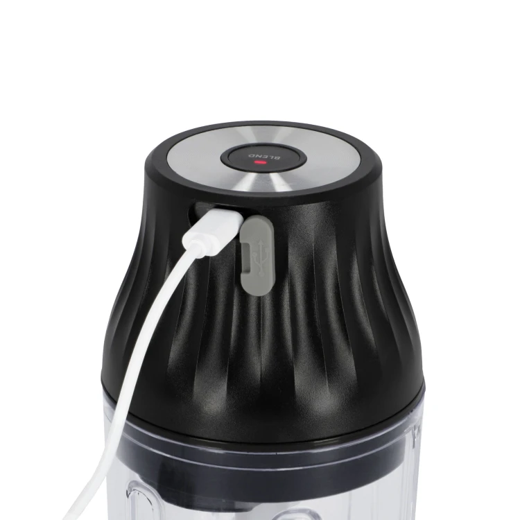 Mini-siekacz elektryczny, ładowany przez USB, 0,15 l, śred. 9 x 13,5 cm, czarny