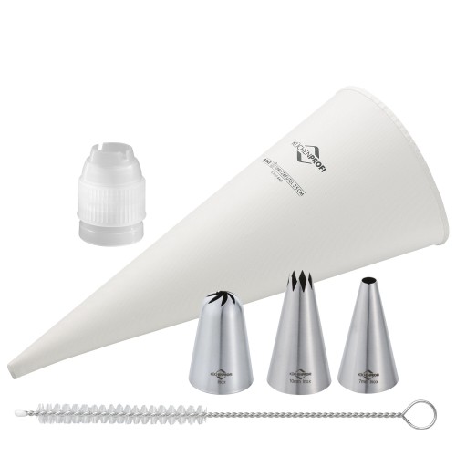 Rękaw cukierniczy i 3 końcówki, 35 cm