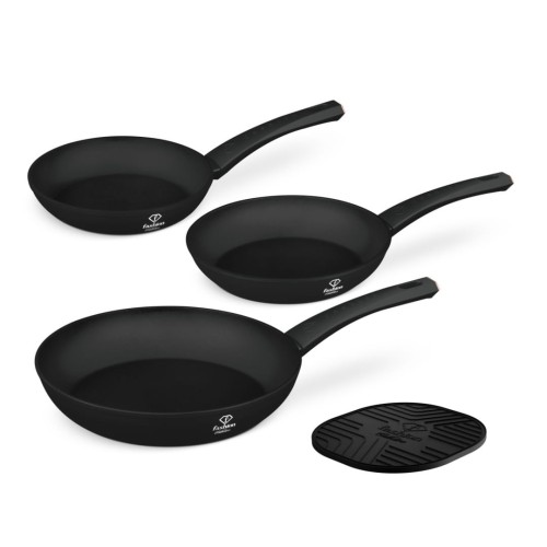 Zestaw 3 patelni + podkładka Fashion TV FTV-0044 Matte Black- Rose Gold