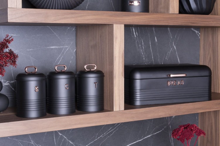 Zestaw 3 pojemników i chlebak Black rose BH-6753