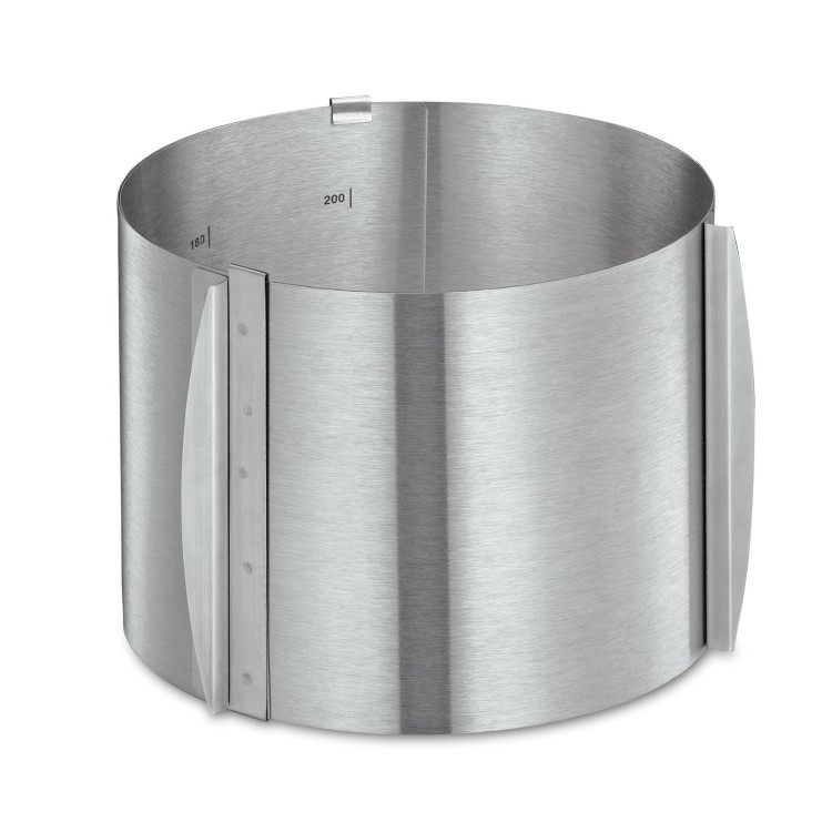 Wysoka regulowana obręcz do ciast, śred. 16-30 cm, wys. 14,5 cm, stal nierdzewna