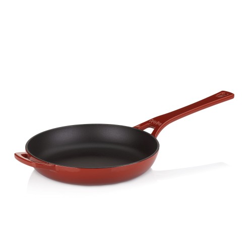 Patelnia, żeliwo emaliowane, śred. 28 cm, czerwona