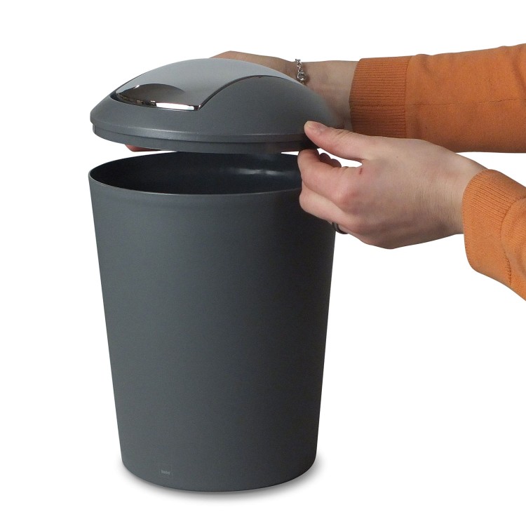 Kosz na śmieci łazienkowy, 5,0 l, szary