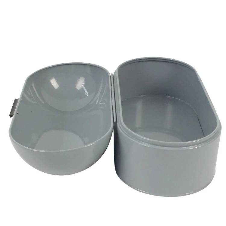 Chlebak metalowy, 44x21,5 cm, szary