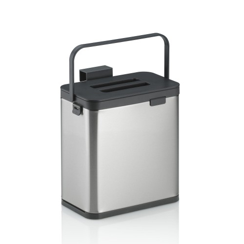 Kosz na odpady organiczne, stal nierdzewna/tworzywo sztuczne, 2,1 l, 20,5 x 13 x 21 cm