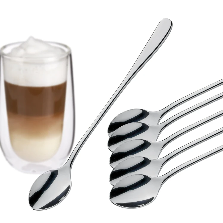 Łyżeczki do latte macchiato, 6 szt., stal nierdzewna, 20 cm